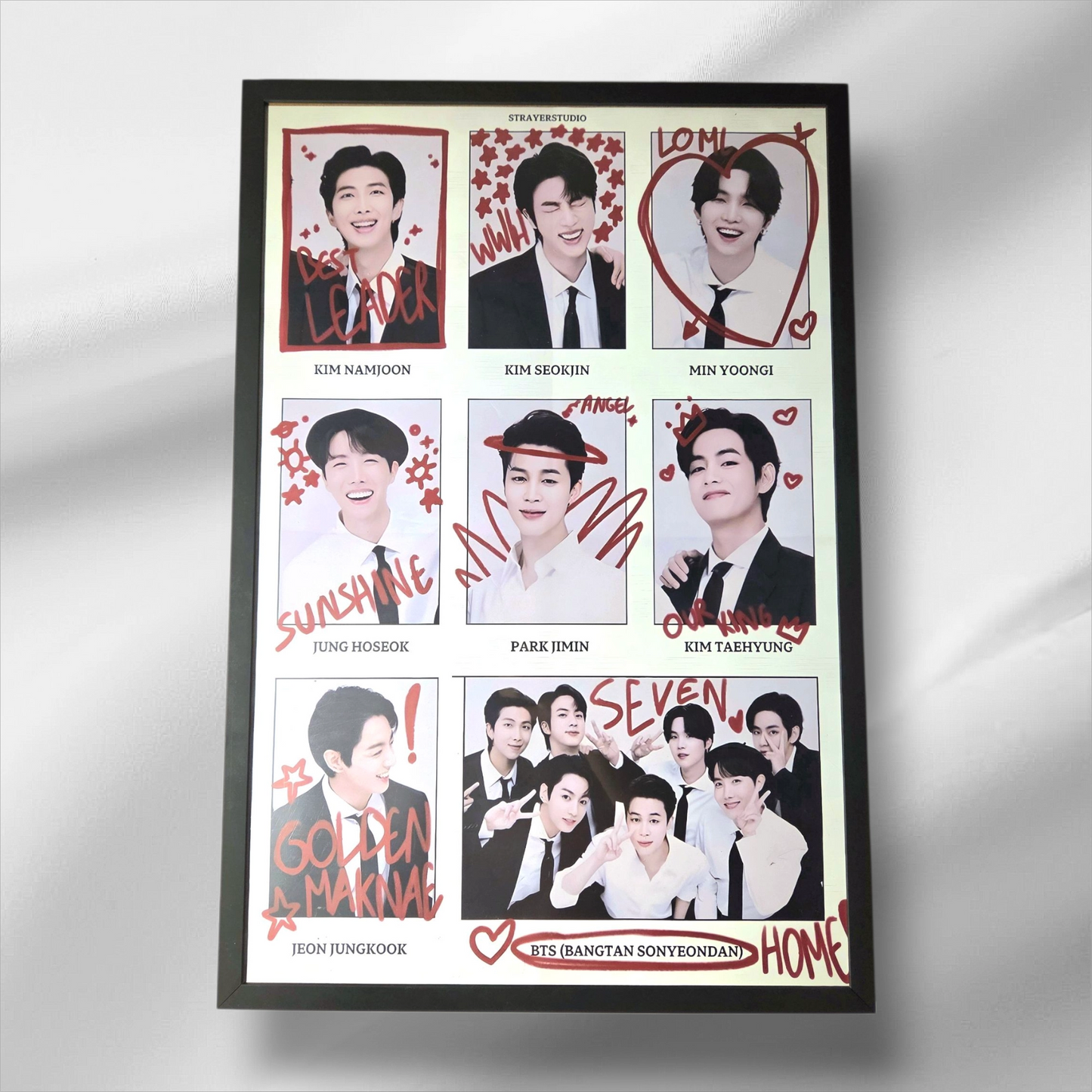 K-Pop 7 Member Framed Poster