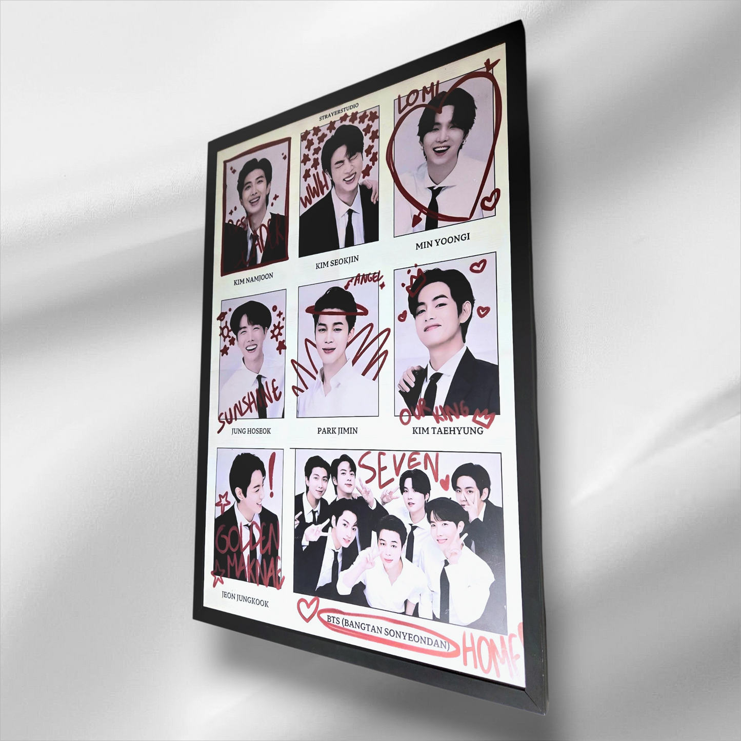 K-Pop 7 Member Framed Poster