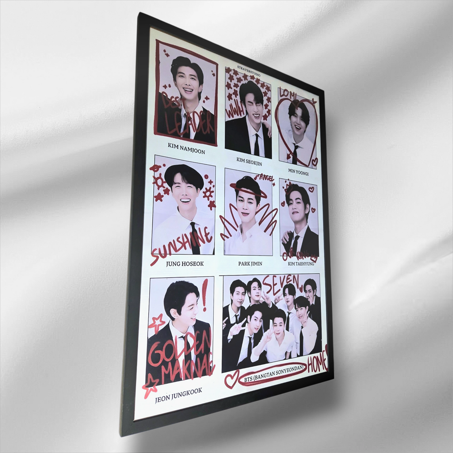 K-Pop 7 Member Framed Poster